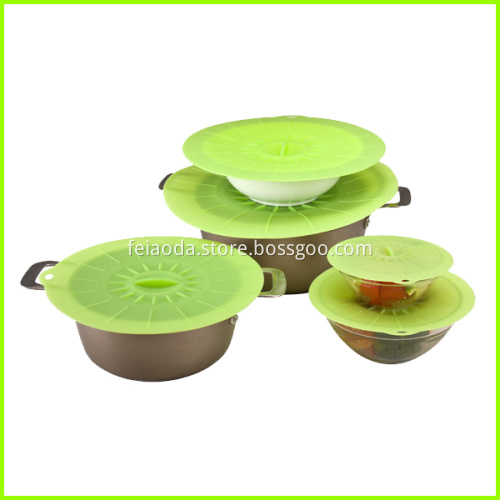 Non spill FDA LFGB silicone food storage covers